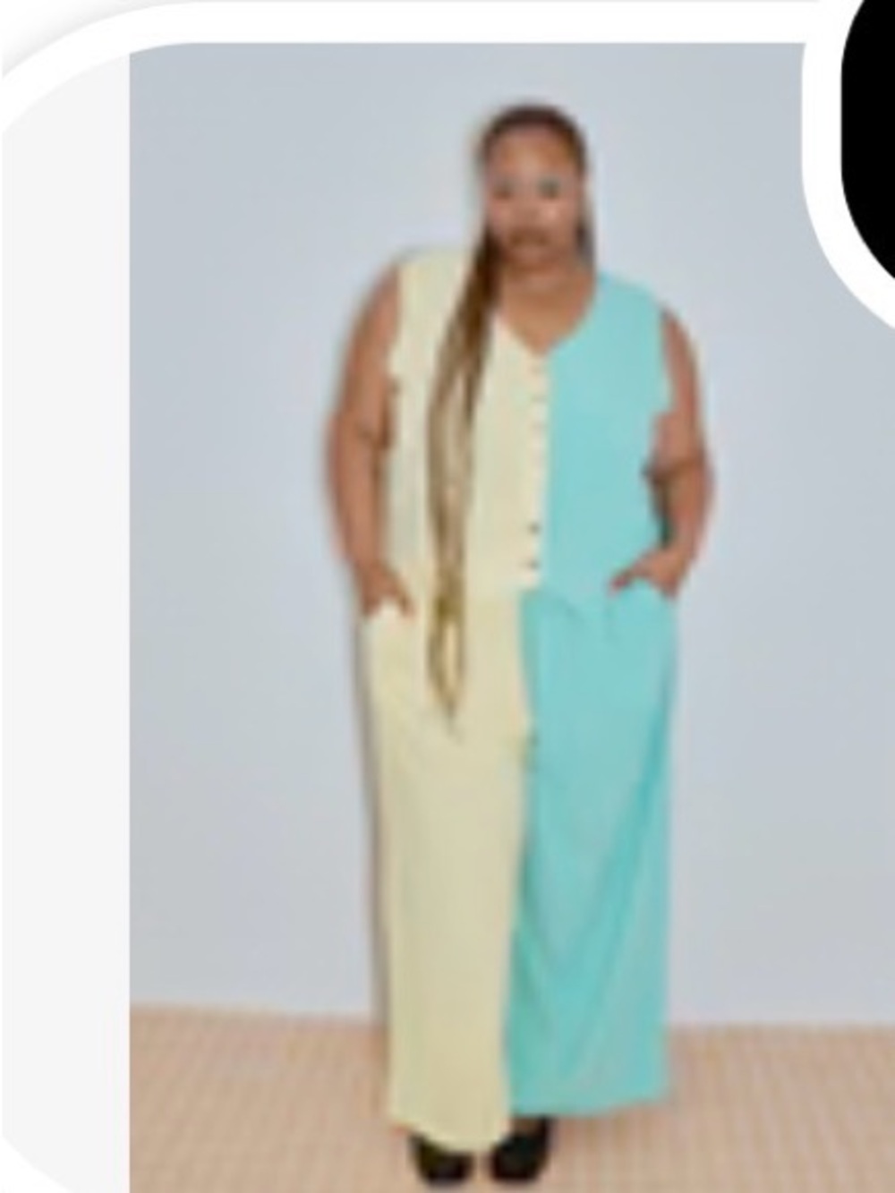 Fashion Brand Company Yellow and Mint Lazy Pants and Vest set 1X BNWT